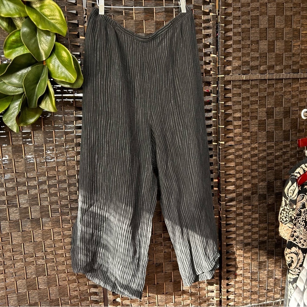 Caroline Rose texted wide-legged causal pants in black size 3X Lagenlook - Picture 2 of 7